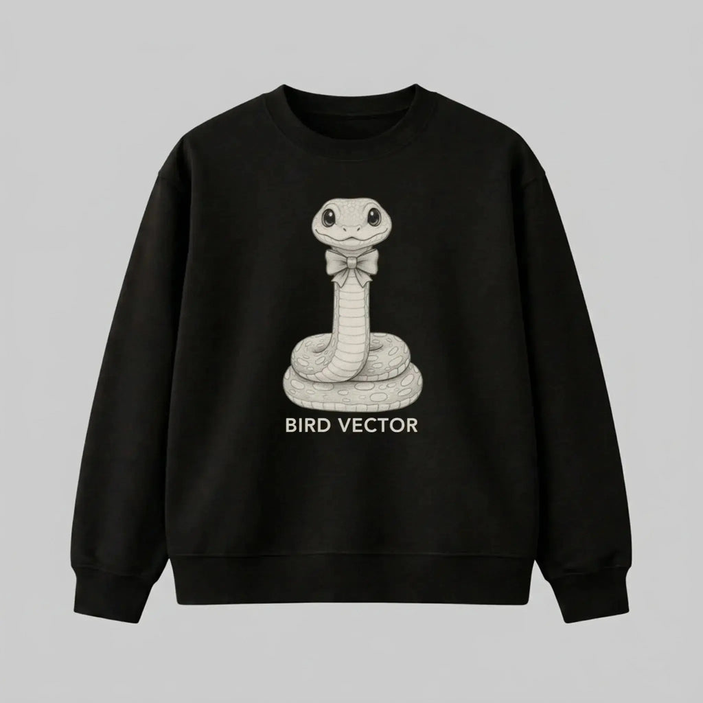 Anatomical Snake specimen graphic printed on a black heavy weight oversized Sweatshirt